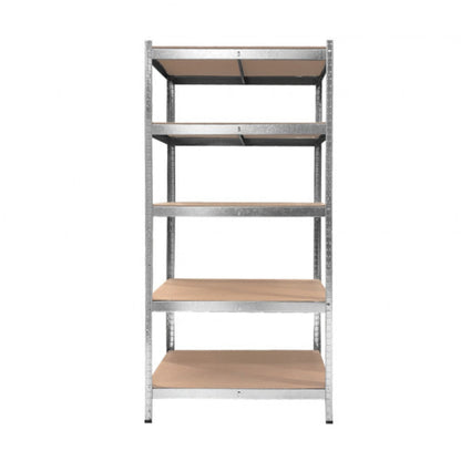 Scaffale in metallo con 5 ripiani 90x40x180 cm grigio portata per ripiano 175 kg frontale