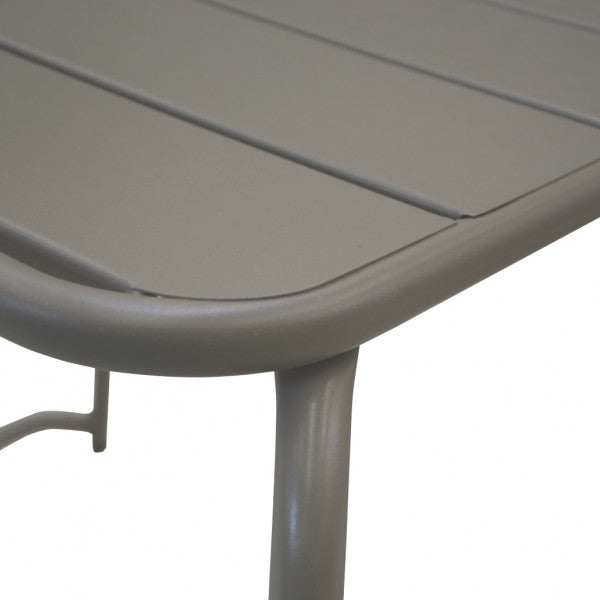 Set da giardino con due sedie e tavolino basso Lounge in metallo tortora