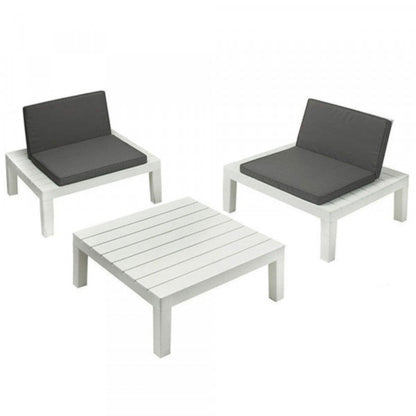Set da giardino due poltrone e un tavolino basso effetto dogato Ipae Progarden