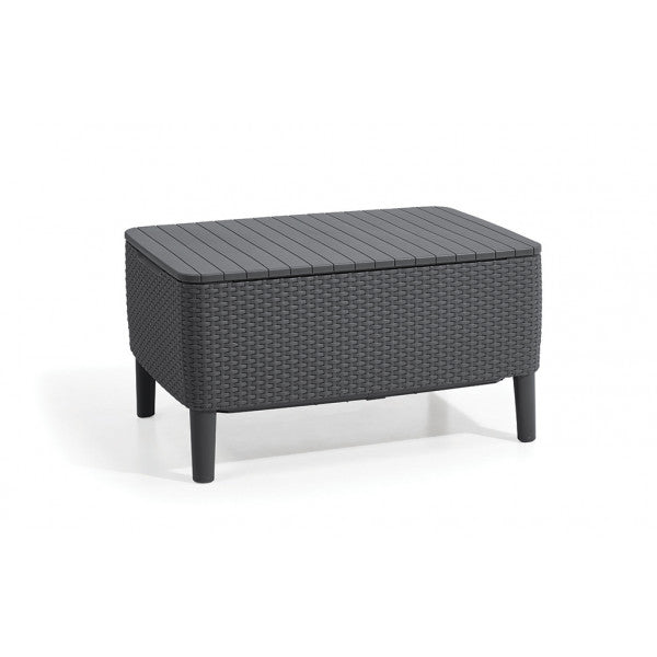 Set da giardino in rattan Keter 2 poltrone divano con tavolino grafite Salemo
