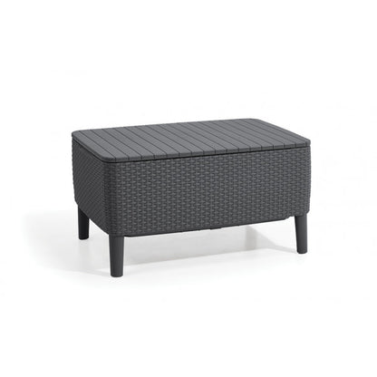 Set da giardino in rattan Keter 2 poltrone divano con tavolino grafite Salemo
