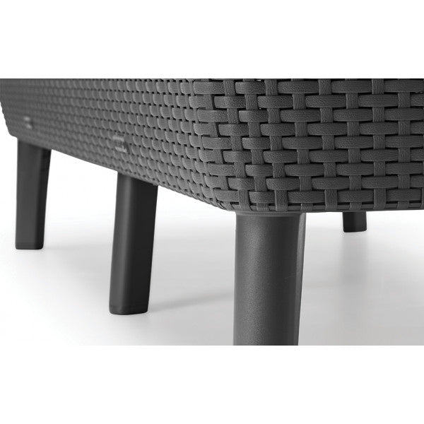 Set da giardino in rattan Keter 2 poltrone divano con tavolino grafite Salemo