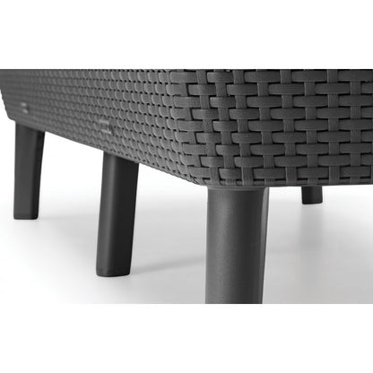 Set da giardino in rattan Keter 2 poltrone divano con tavolino grafite Salemo