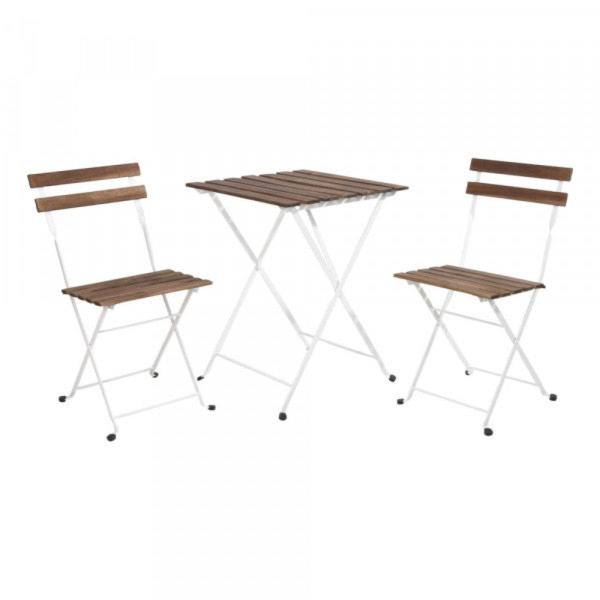 Set da giardino bistrot tavolo quadrato con due sedie pieghevoli Koopman