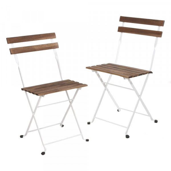 Set da giardino bistrot tavolo quadrato con due sedie pieghevoli Koopman