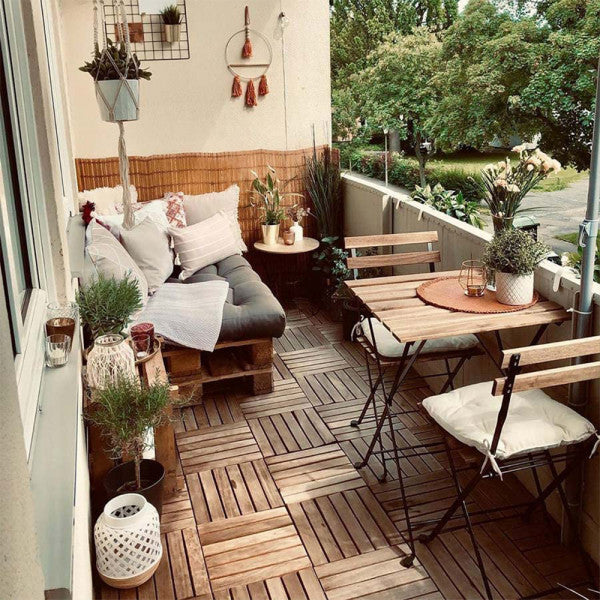 Set da giardino bistrot tavolo quadrato con due sedie pieghevoli Koopman
