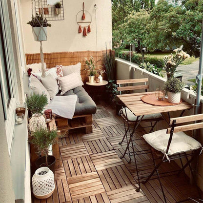 Set da giardino bistrot tavolo quadrato con due sedie pieghevoli Koopman