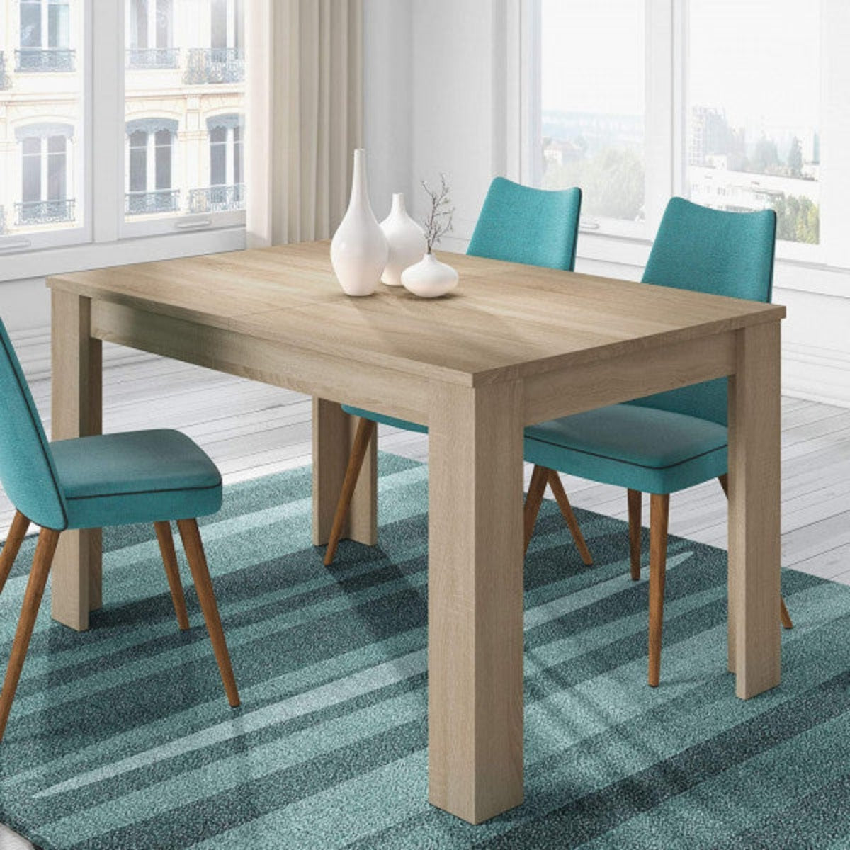 Tavolo da pranzo allungabile da 140 a 190 in rovere naturale 90 x 77 cm