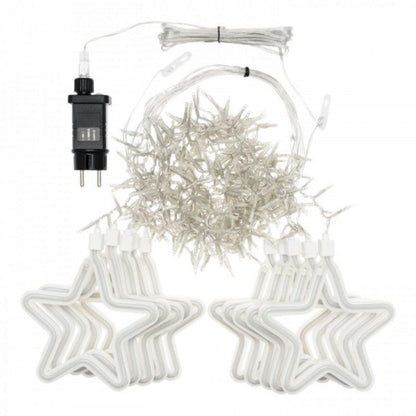 Tenda luci di Natale Ice 300x95cm 930 led bianco caldo e bianco e 10 stelle bianco caldo Lotti 68780