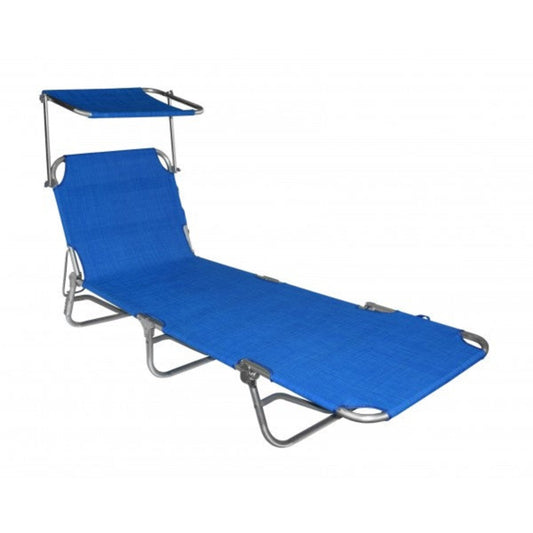 Lettino prendisole pieghevole mare con parasole 190x58x25 cm