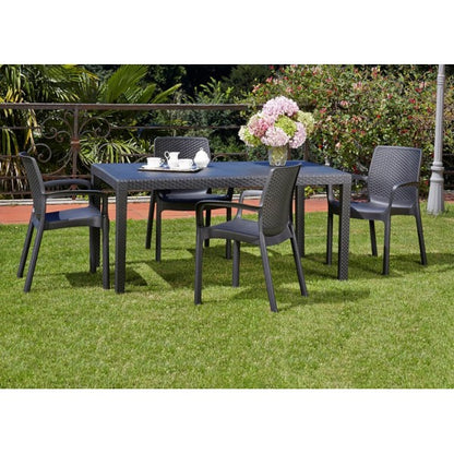 Tavolo da giardino rettangolare Prince effetto rattan 150x90x72 cm