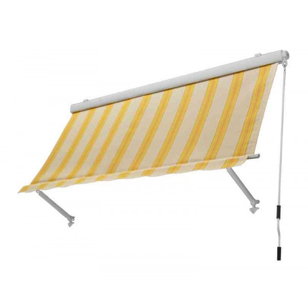 Tenda da sole a caduta con bracci cn cassonetto giallo