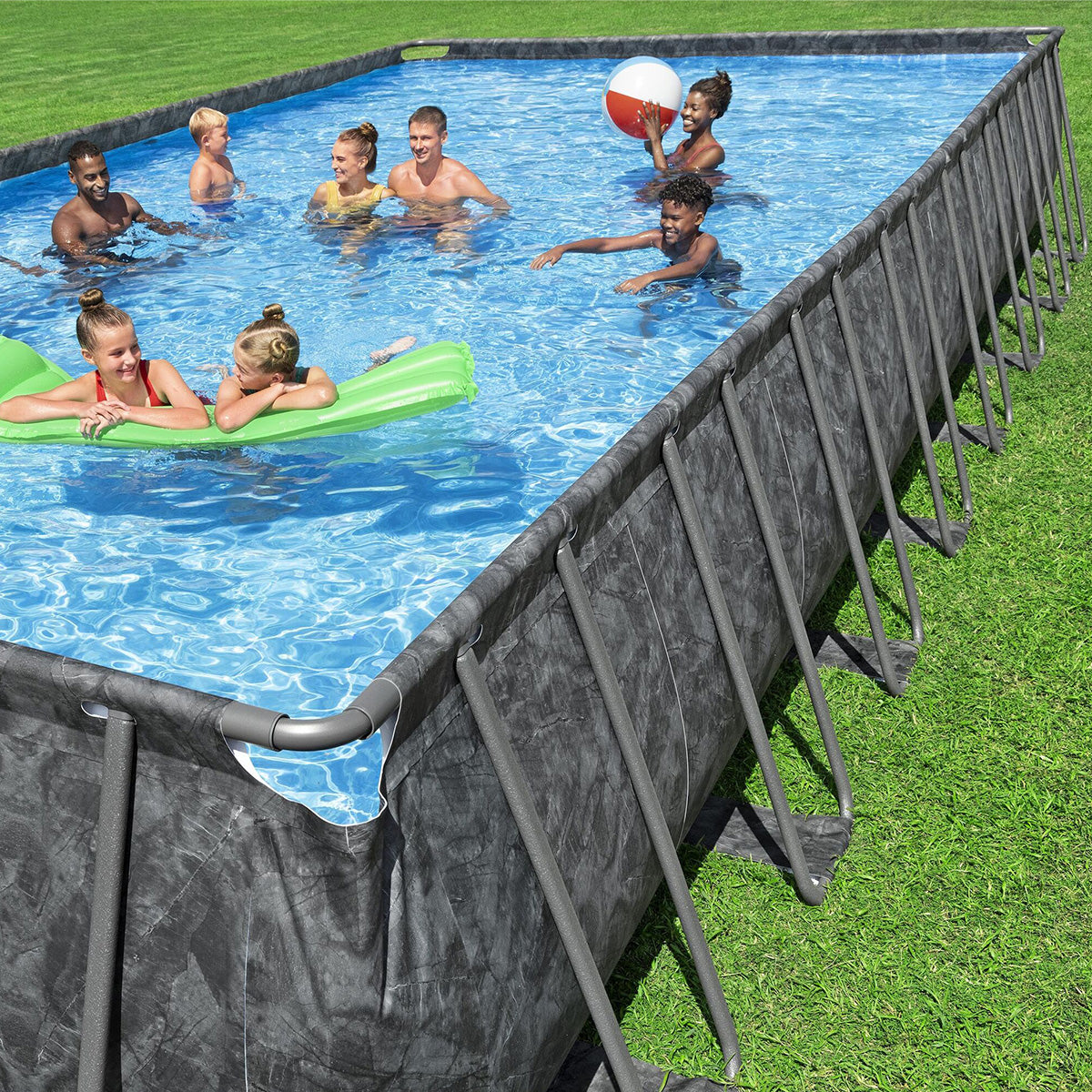 Piscina fuori terra rettangolare Bestway APX 365 561 KJ 956x488x132 cm con - novità 2025