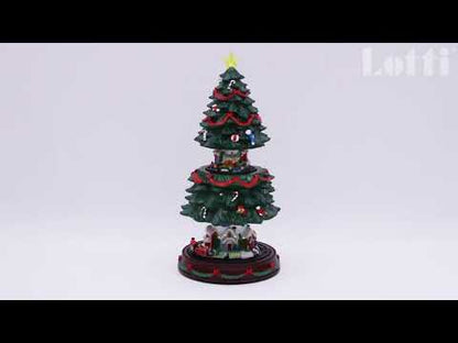 Carillon albero di Natale animato con trenino in movimento 45 cm Lotti