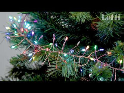 Catena luci di Natale 9 metri cluster multiflash RGB 1800 microLED Lotti 55100