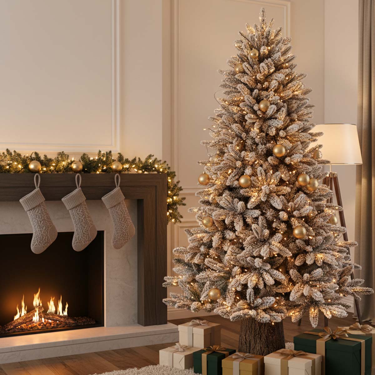 Albero di Natale con base a tronco Rudolph