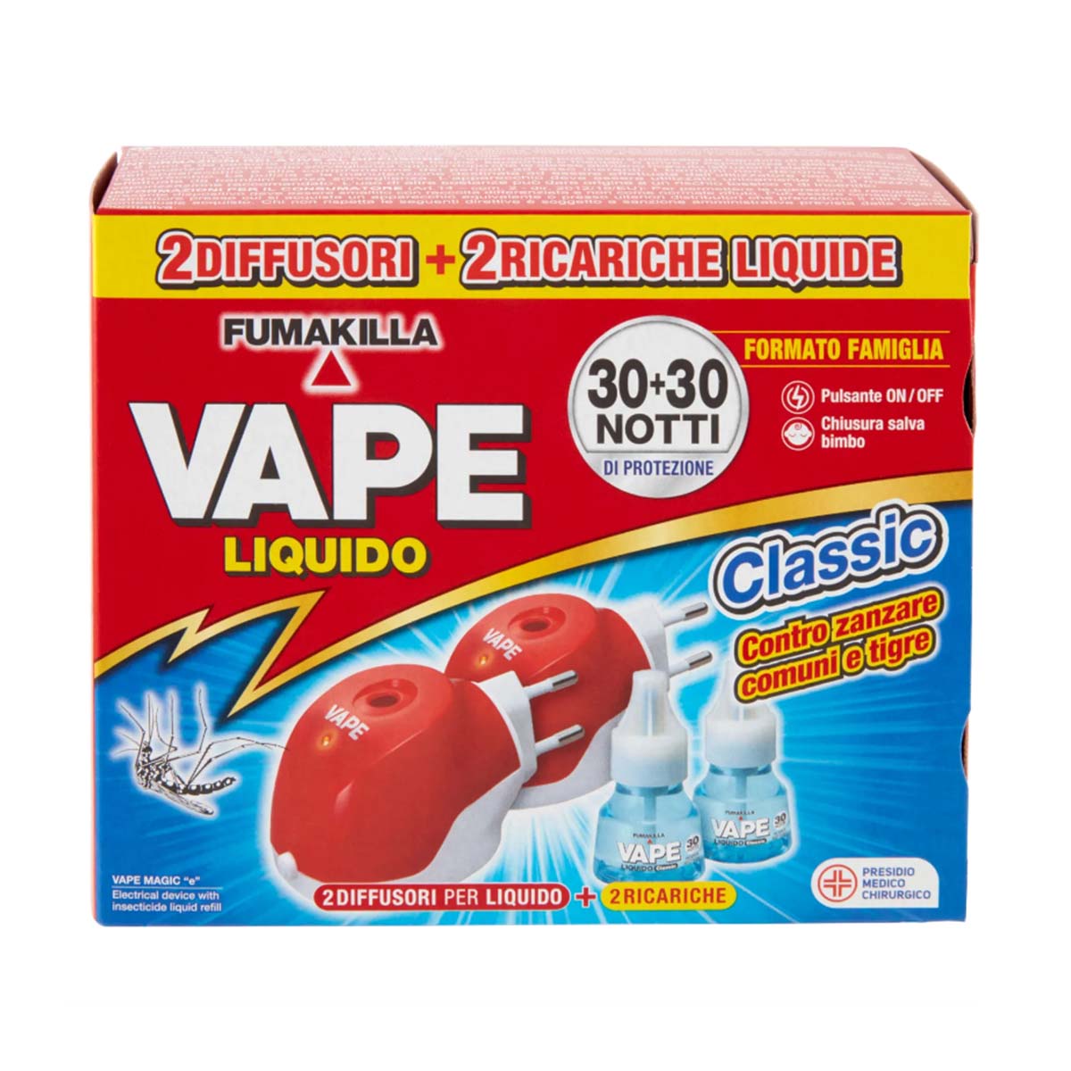 VAPE Elettroemanatori liquido antizanzare con 2 ricariche