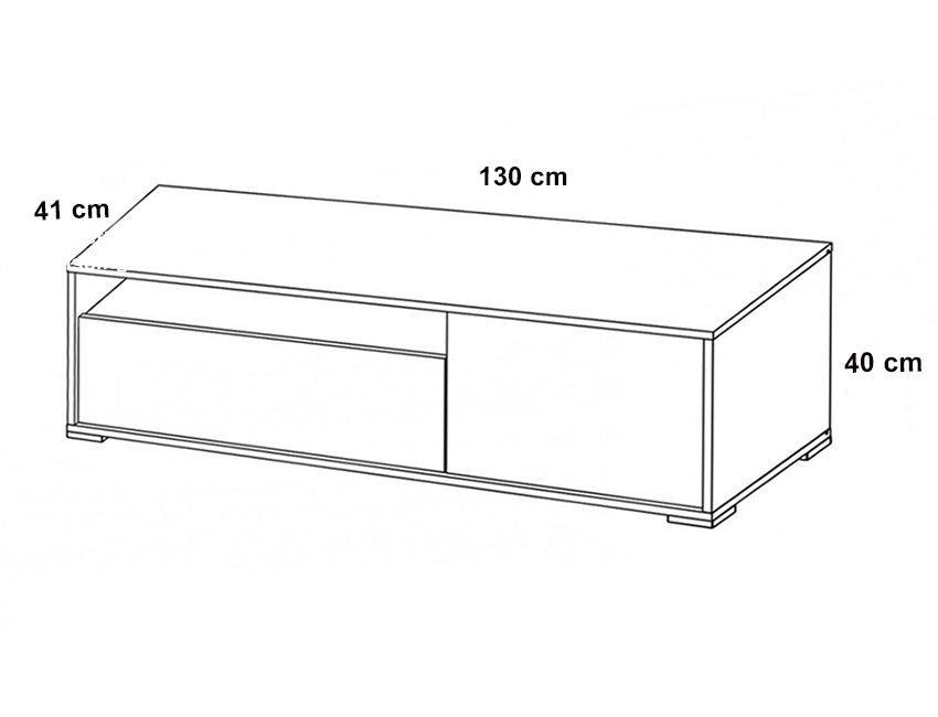 Mobile basso per TV in melamina ad alta resistenza 130x40x41 cm legno naturale